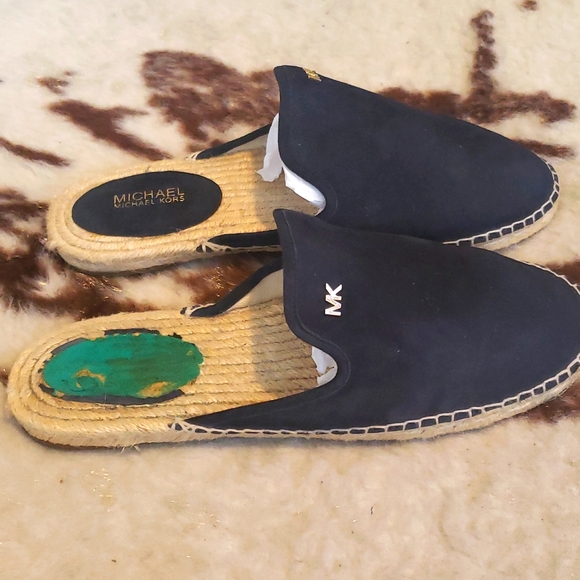 Michael Kors Navy Suede Espadrille Mules - Picture 2 of 5